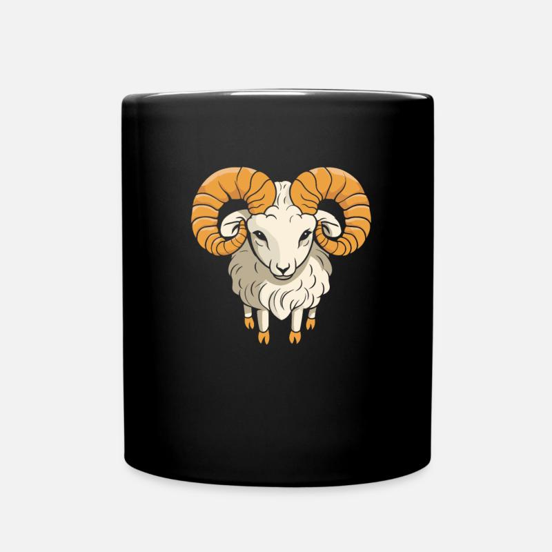 Widder Kawaii - Tasse einfarbig - Schwarz