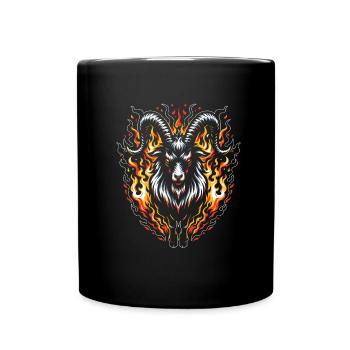 Widder Feuer Geometrisch - Tasse einfarbig - Schwarz - Vorne