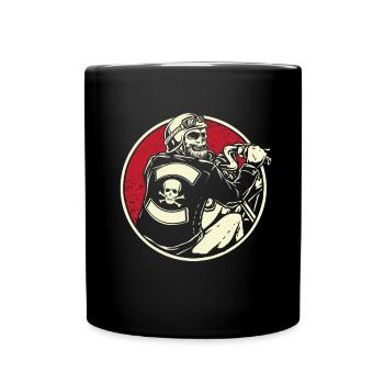 Motorrad Biker Motorbike Skull Motorcycle - Tasse einfarbig - Schwarz - Vorne