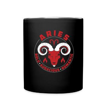 Aries Zodiac Signs Features - Full Colour Mug - black - Front