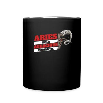 Caractéristiques des signes du zodiaque Bélier - Mug uni - noir - Devant