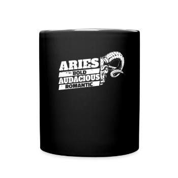 Aries Zodiac Signs Features - Full Colour Mug - black - Front