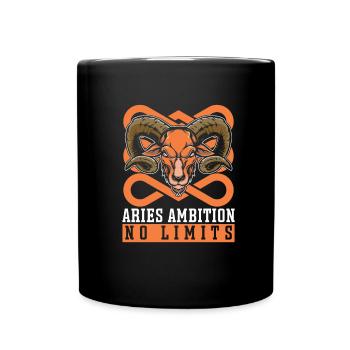 Widder Sternzeichen - Tasse einfarbig - Schwarz - Vorne