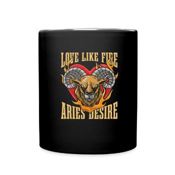 Bélier Feu Amour - Mug uni - noir - Devant