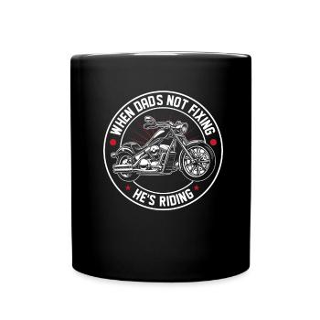 Motorrad Biker Motorbike Motorcycle Dad - Tasse einfarbig - Schwarz - Vorne