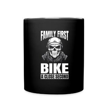 Motorrad Biker Motorbike Motorcycle Dad - Tasse einfarbig - Schwarz - Vorne