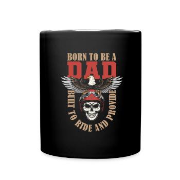 Motorrad Biker Motorbike Motorcycle Dad - Tasse einfarbig - Schwarz - Vorne