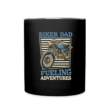 Motorrad Biker Motorbike Motorcycle Dad - Tasse einfarbig - Schwarz - Vorne