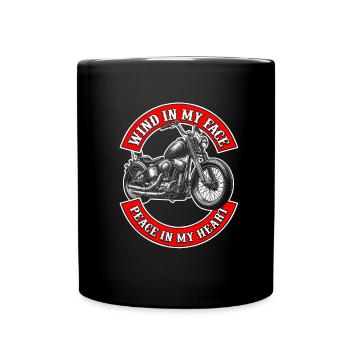 Motorrad Biker Motorbike Motorcycle Therapy - Tasse einfarbig - Schwarz - Vorne