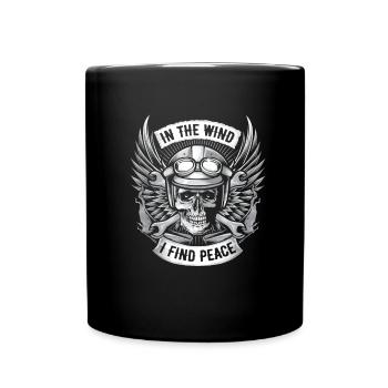 Motorrad Biker Motorbike Motorcycle Therapy - Tasse einfarbig - Schwarz - Vorne