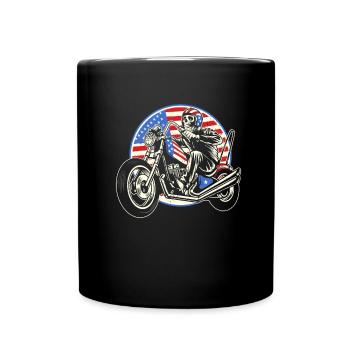 Motorrad Biker Motorbike - Tasse einfarbig - Schwarz - Vorne