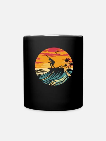 Surfer Surfen - Tasse einfarbig - Schwarz