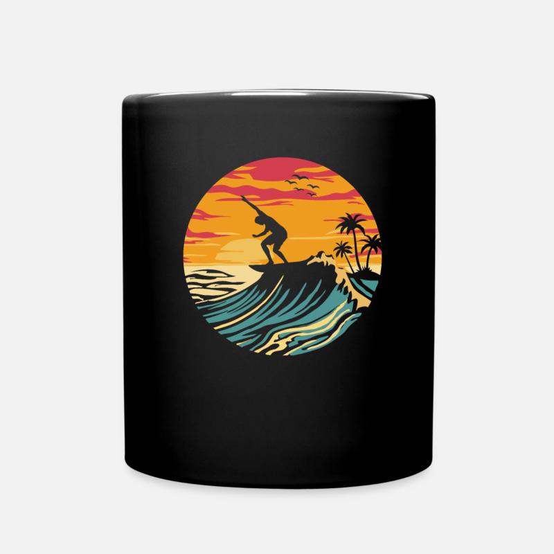 Surfer Surfen - Tasse einfarbig - Schwarz