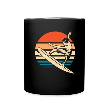 Surfer Surfen - Tasse einfarbig - Schwarz - Vorne