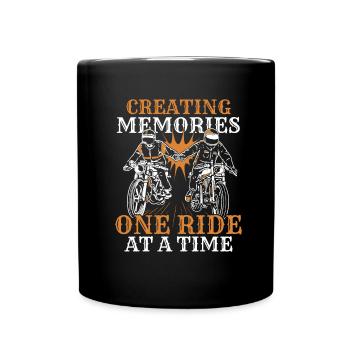 Motorrad Biker Motorbike Motorcycle Dad - Tasse einfarbig - Schwarz - Vorne