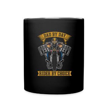 Motorrad Biker Motorbike Motorcycle Dad - Tasse einfarbig - Schwarz - Vorne