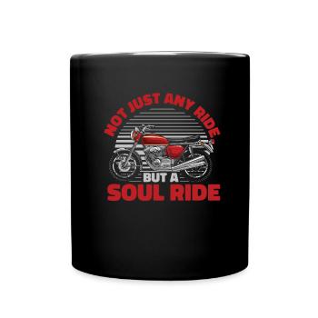 Motorrad Biker Motorbike - Tasse einfarbig - Schwarz - Vorne