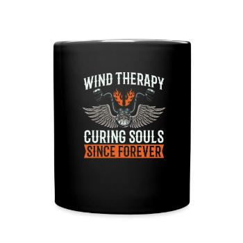 Motorrad Biker Motorbike Motorcycle Therapy - Tasse einfarbig - Schwarz - Vorne