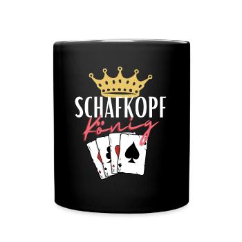 Schafkopf König - Tasse einfarbig - Schwarz - Vorne