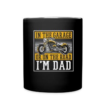 Motorrad Biker Motorbike Motorcycle Dad - Tasse einfarbig - Schwarz - Vorne
