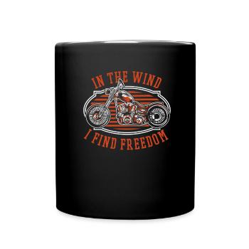Motorrad Biker Motorbike - Tasse einfarbig - Schwarz - Vorne