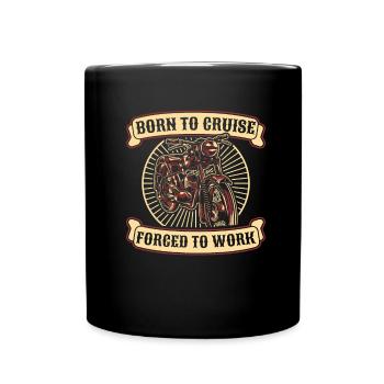 Motorrad Biker Motorbike - Tasse einfarbig - Schwarz - Vorne