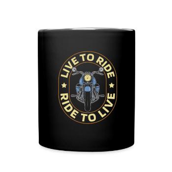 Motorrad Biker Motorbike - Tasse einfarbig - Schwarz - Vorne