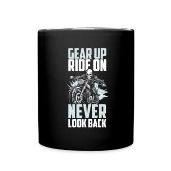 Motorrad Biker Motorbike - Tasse einfarbig - Schwarz - Vorne