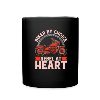 Motorrad Biker Motorbike - Tasse einfarbig - Schwarz - Vorne