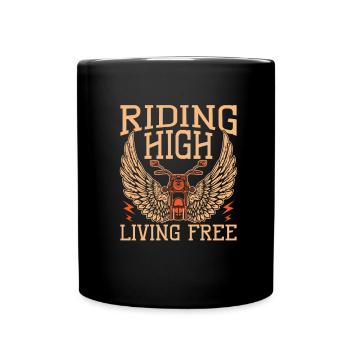 Motorrad Biker Motorbike - Tasse einfarbig - Schwarz - Vorne