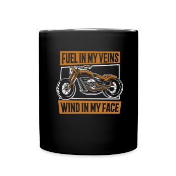 Motorrad Biker Motorbike - Tasse einfarbig - Schwarz - Vorne