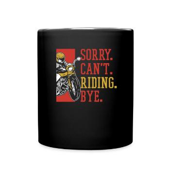 Motorrad Biker Motorbike - Tasse einfarbig - Schwarz - Vorne