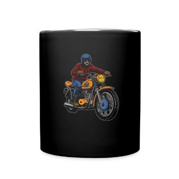 Motorrad Biker Motorbike Skull Motorcycle - Tasse einfarbig - Schwarz - Vorne