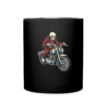Motorrad Biker Motorbike Skull Motorcycle - Tasse einfarbig - Schwarz - Vorne