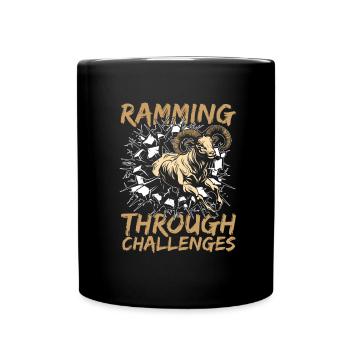 Widder Tier Widder - Tasse einfarbig - Schwarz - Vorne