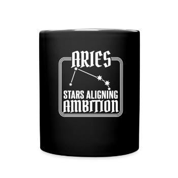 Widder Sternzeichen - Tasse einfarbig - Schwarz - Vorne