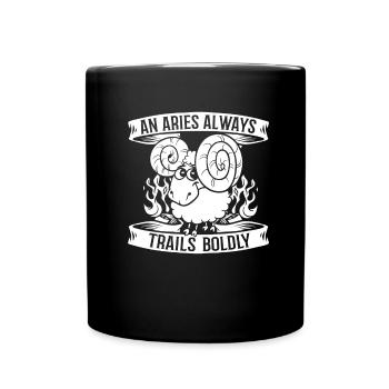Widder Horoskop Sternzeichen Zodiac Aries - Tasse einfarbig - Schwarz - Vorne