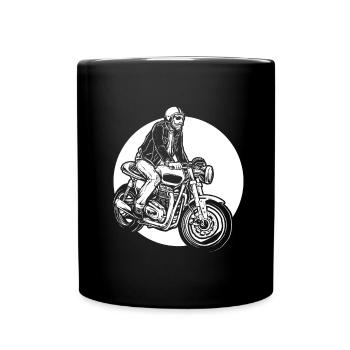 Motorrad Biker Motorbike Skull Motorcycle - Tasse einfarbig - Schwarz - Vorne