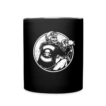 Motorrad Biker Motorbike Skull Motorcycle - Tasse einfarbig - Schwarz - Vorne