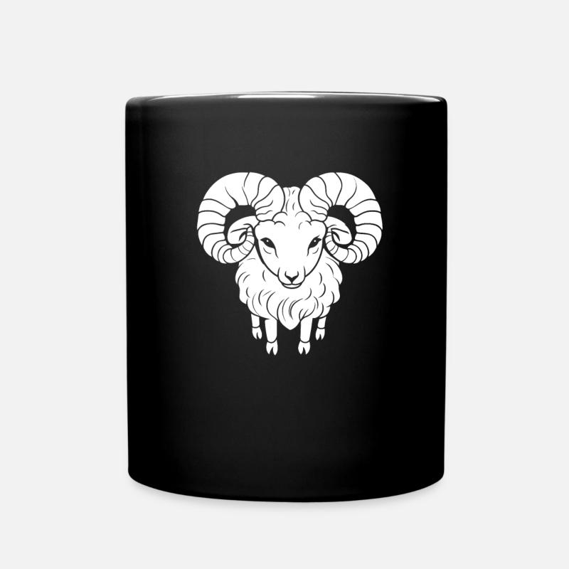 Widder Kawaii - Tasse einfarbig - Schwarz