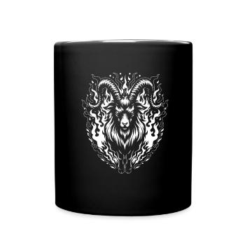 Widder Geometrisch - Tasse einfarbig - Schwarz - Vorne