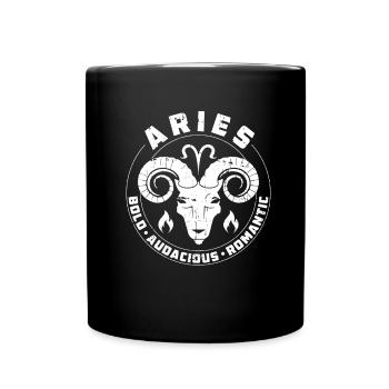 Caractéristiques des signes du zodiaque Bélier - Mug uni - noir - Devant