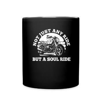 Motorrad Biker Motorbike - Tasse einfarbig - Schwarz - Vorne