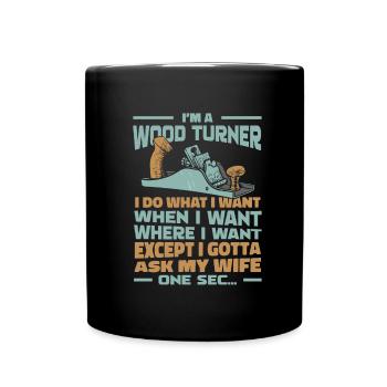 Drechseln Drechsler - Tasse einfarbig - Schwarz - Vorne