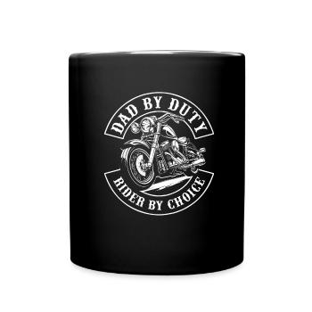 Motorrad Biker Motorbike Motorcycle Dad - Tasse einfarbig - Schwarz - Vorne