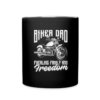 Motorrad Biker Motorbike Motorcycle Dad - Tasse einfarbig - Schwarz - Vorne