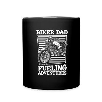 Motorrad Biker Motorbike Motorcycle Dad - Tasse einfarbig - Schwarz - Vorne