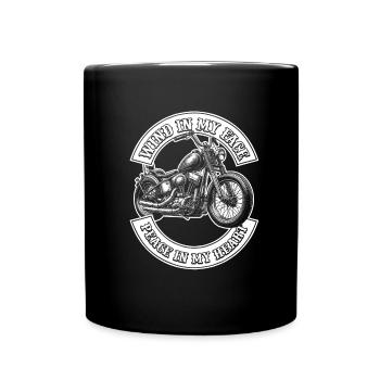 Motorrad Biker Motorbike Motorcycle Therapy - Tasse einfarbig - Schwarz - Vorne