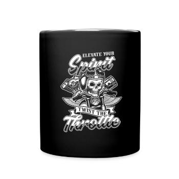 Motorrad Biker Motorbike Motorcycle Therapy - Tasse einfarbig - Schwarz - Vorne