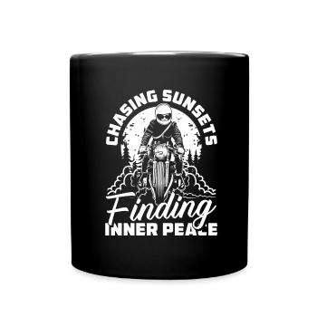 Motorrad Biker Motorbike Motorcycle Therapy - Tasse einfarbig - Schwarz - Vorne